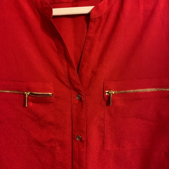 Red Calvin Klein blouse size m - Picture 3 of 5